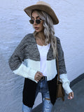 Contrast Panel Knitted Cardigan
