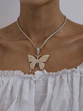 Butterfly and Diamond Necklace