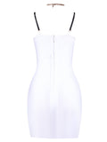 White Off-the-Shoulder Sling Short Dress