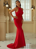 Nvuvu Classic Elegance Red  Sleeveless Mock Neck Rose Maxi Dress