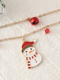 Christmas Double Layer Snowman Necklace