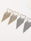 Heartfelt Tassel Rhinestone Embellishments Earrings