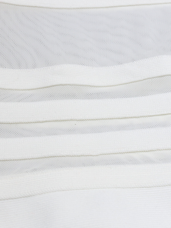 White Halter Horizontal Striped Print Dress