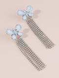 Crystal Butterfly Tassel Rhinestone Earrings