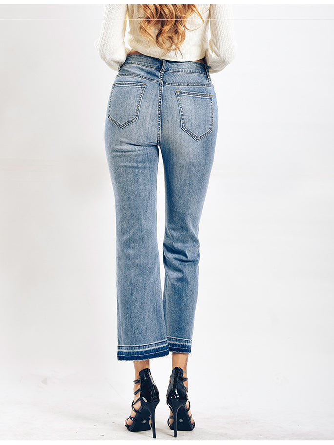 Nvuvu Casual Stretch Gradient Flare Jeans