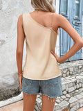 Champagne Chain Halter Sloping Shoulders Blouse