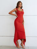 Stunning Sultry Scarlet Ruffled Dress