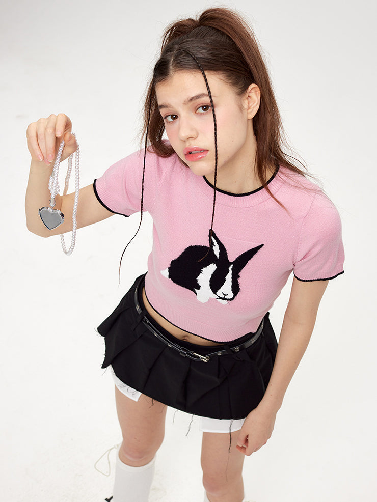 Nvuvu Bunny Embroidered Cute Knit Tank Top