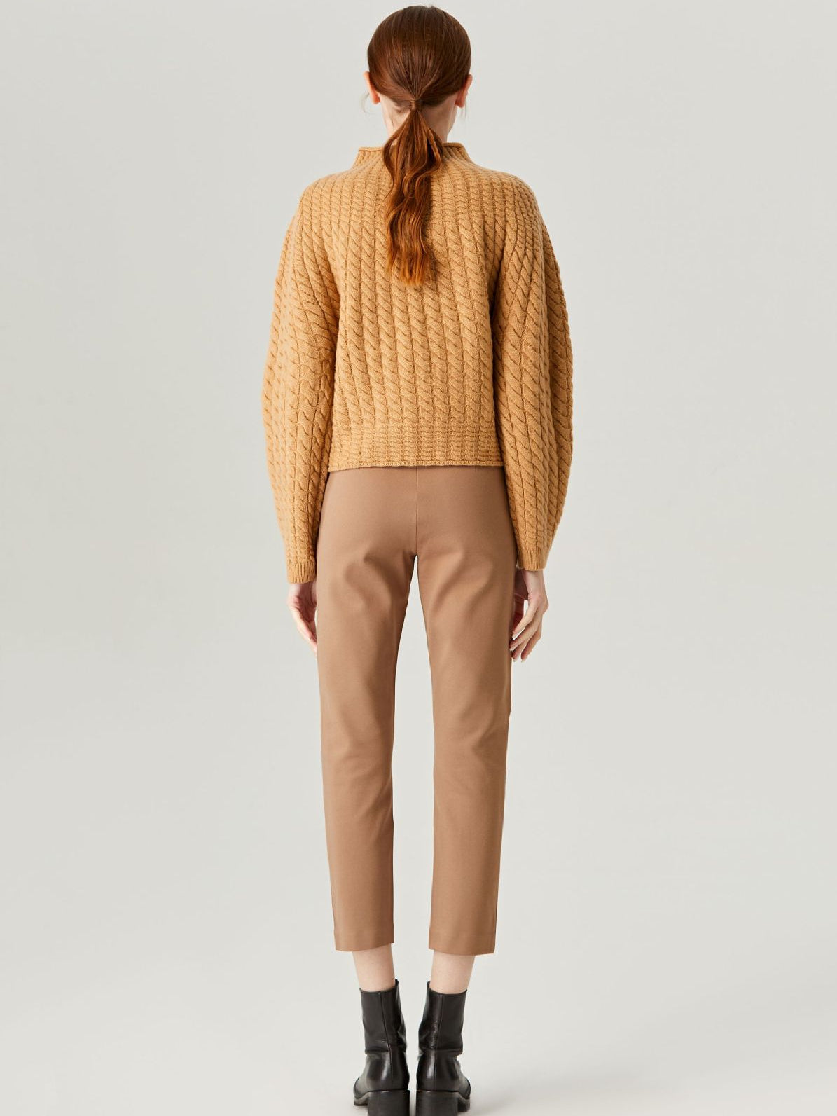 Adoring Heart Tangerine Knit Turtleneck Wool Sweater