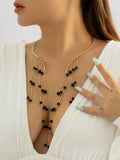 Fringed Faux Pearl Pendant Necklace