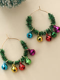 Weihnachts-Tweed-bunte Glocken-Ohrringe