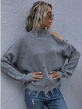 Turtleneck Off-shoulder Sweater
