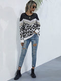 Leopard Print Patchwork Sweater