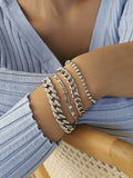 Snake Bone Diamond Bracelet Set