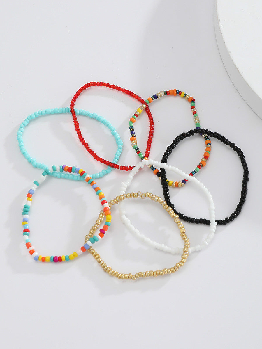Ensemble de bracelets de perles colorées