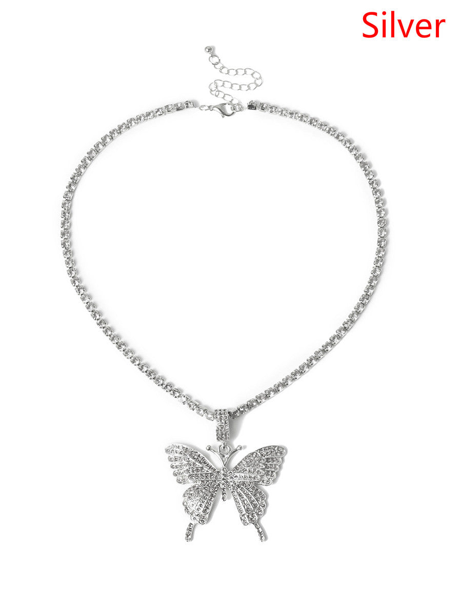 Schmetterling und Diamant-Halskette