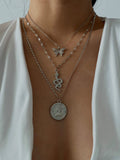 Halskette mit Serpentin-Diamantenbesatz