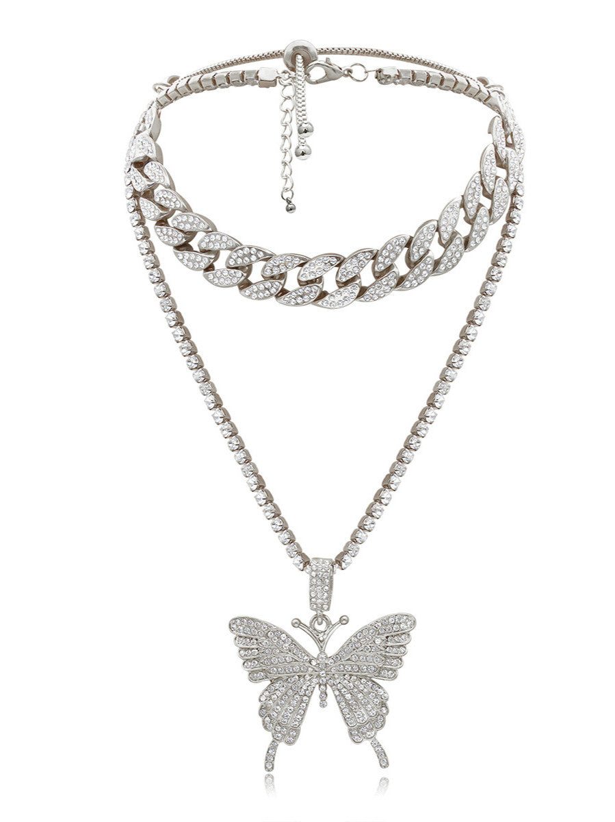 Diamant-Schmetterlings-Halskette
