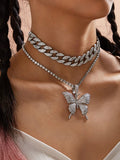 Diamant-Schmetterlings-Halskette