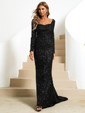 Nvuvu Reinette Mauve Black Sequin Maxi Dress