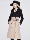 Lace-up Double-breasted Casual Long Coat
