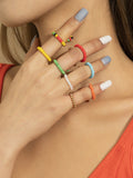 Bohemian Colorful Beaded Combination Ring Set