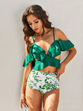 Nvuvu Perfect for Poolside Blue Floral Print Tie-Front Bikini