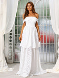 Cherished Forever White Off-the-Shoulder Lace Maxi Dress