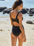Nvuvu Tidal Wave Black Backless One-Piece Swimsuit
