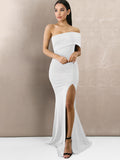 Slanted Neckline Elegant Off-Shoulder Dress