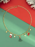 Weihnachtskreativer Anhänger Stern-Mond-Elch-Halskette