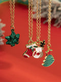 Christmas Creative Pendant Star Moon Elk Necklace
