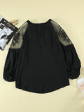 Divine Style Sheer Long Sleeve Lace Blouse