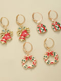 Christmas Multi-piece Set Bells Snowflake Moose Earrings
