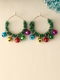 Weihnachts-Tweed-bunte Glocken-Ohrringe