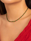 Collier de perles multicolores de style de Noël