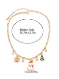 Christmas Creative Pendant Star Moon Elk Necklace