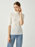 Stay Layered Ribbed Mock Neck Long Sleeve Wool Sweaters
