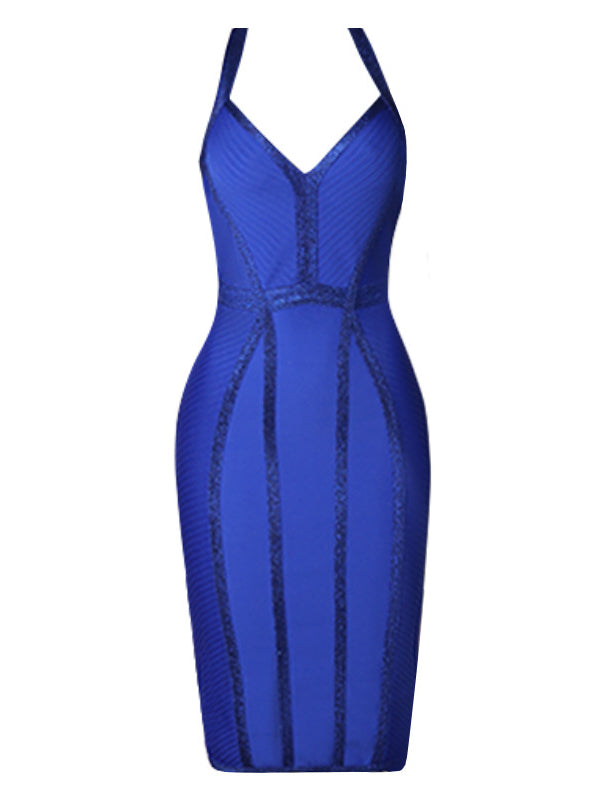 Nvuvu Perfect Pick Blue Sparkly Bodycon Dress