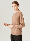 Karlee Tan Ribbed Knit Long Sleeve Sweater Top