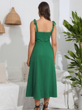 Relaxed Halter Long Slit Dresses