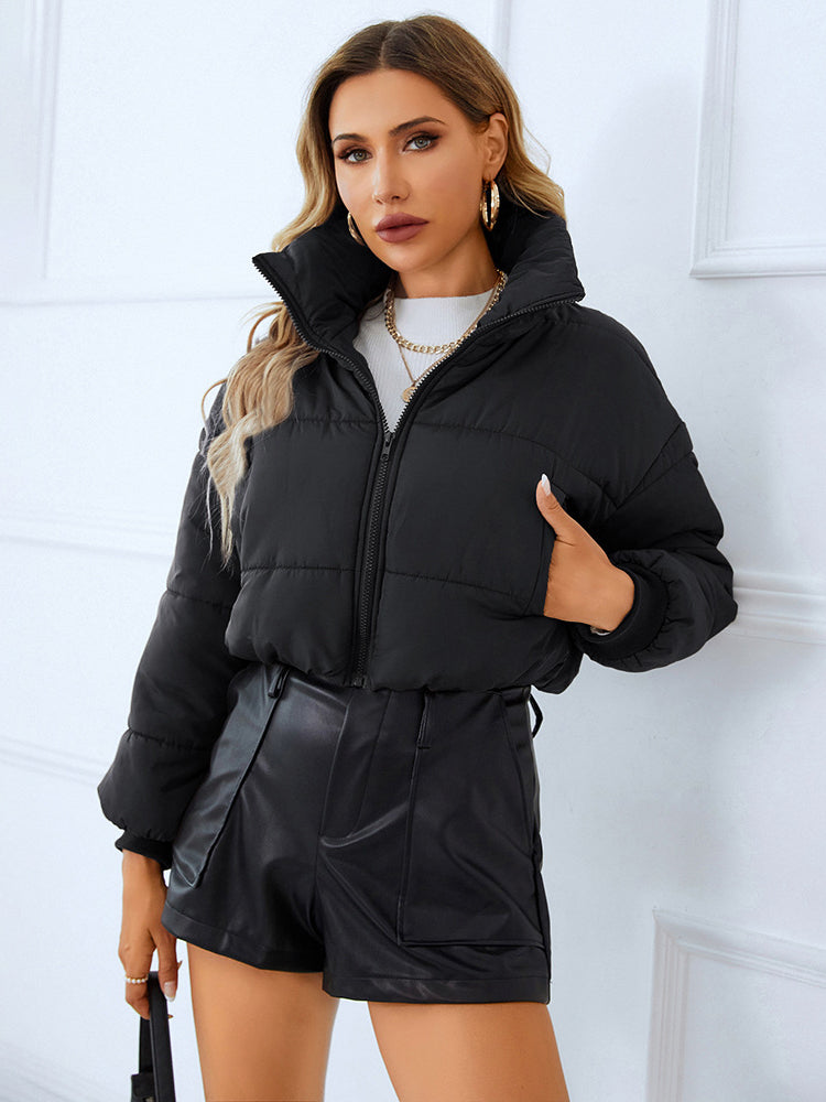 Expedition Casual Black Quilted Bomber Jacket