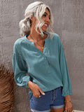 Striped Flax Button-Up Top