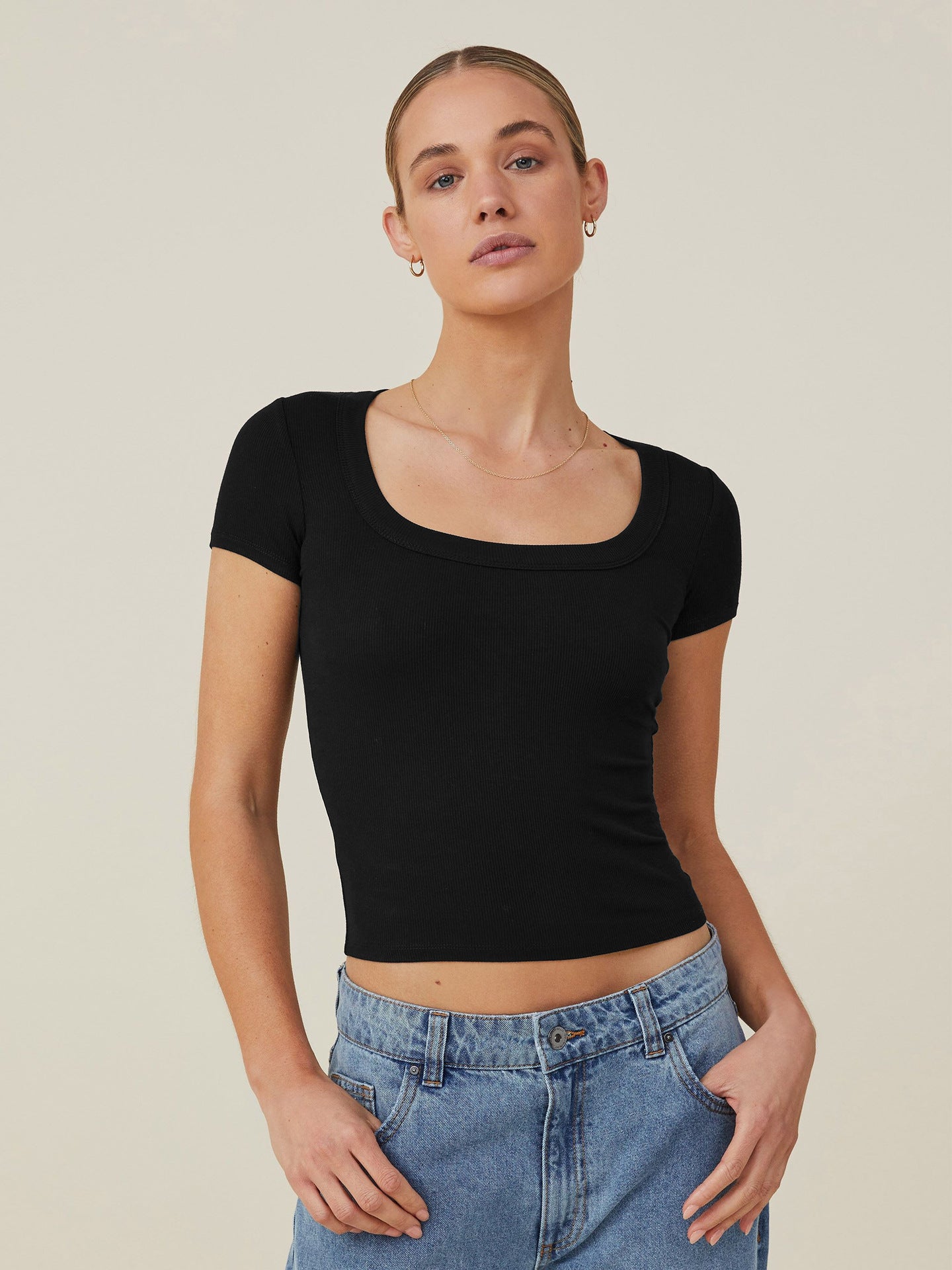 Casual Ribbed Tight-Fit Blouse