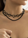Nvuvu Herz-Halskette mit geometrischem Ausschnitt