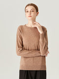 Karlee Tan Ribbed Knit Long Sleeve Sweater Top
