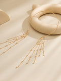 Collier pendentif frangé en fausse perle