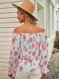 Bloom into Spring Floral Print Ruched Blouse