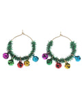 Christmas Tweed Colorful Bells Earrings