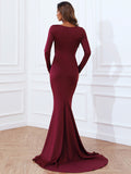 Love Lasts Forever Wine Red Sequin Long Sleeve Maxi Dress